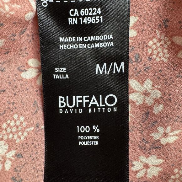 Buffalo David Bitton Womens Medium Floral Spring Summer Blouse Top Shirt - Picture 10 of 11